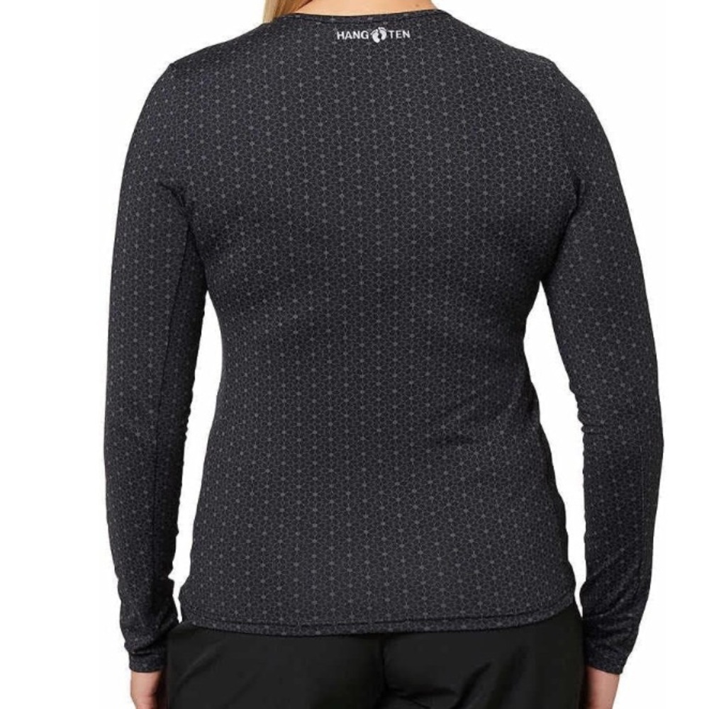 Hang Ten Black Patterned Long Sleeve Women's Top - Picture 3 of 7